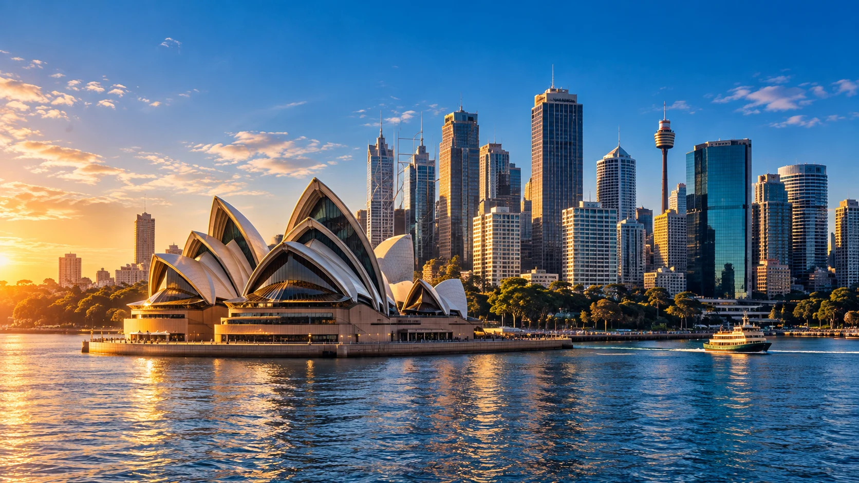 Sydney Harbour, the Opera House and city skyline